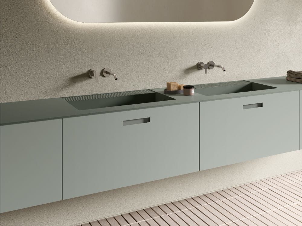 Подвесной шкаф для умывальника с ящиками со встроенной раковиной Inbani Ease ARCH-00048324