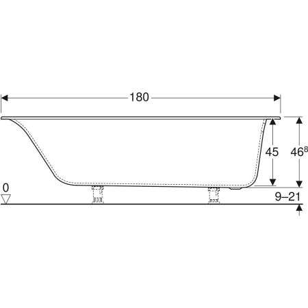 554.006.01.1 Прямоугольная ванна Geberit Soana, узкий край Geberit  - Вид №18