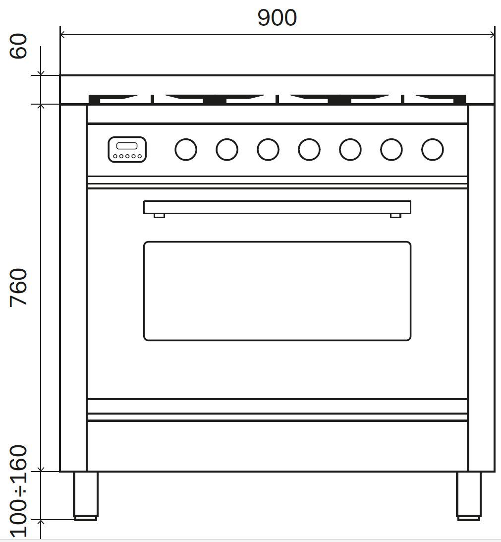Отдельно стоящая кухня из нержавеющей стали Ilve Professional Plus ARCH-00050986 - Вид №2
