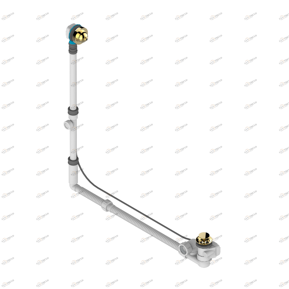 U7D-302GM Перелив GEBERIT для ванны - европейская модель - большой размер регулируемая высота : от 165мм MAXI 580мм регулируемая выступающая часть : от 110мм MAXI 700мм- выпуск Ø 40 мм с стильной ручкой Thg-paris Trocadéro c чёрным ониксом Покрытие PVD зо U7D-302GM CAT.F