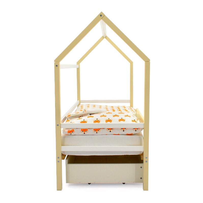 Кровать-домик детская бежево-белая Svogen БЕЛЬМАРКО  00-3833078 Бежевый Santreyd  - Вид №4