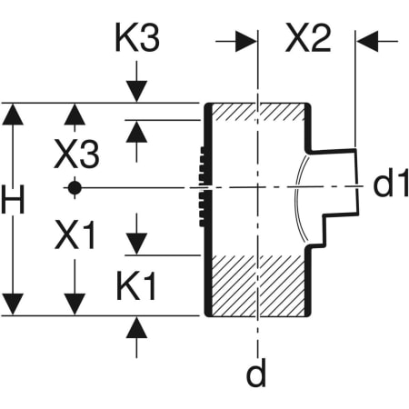 315.108.14.1 Тройник Geberit Silent-db20 88,5° Geberit  - Вид №2