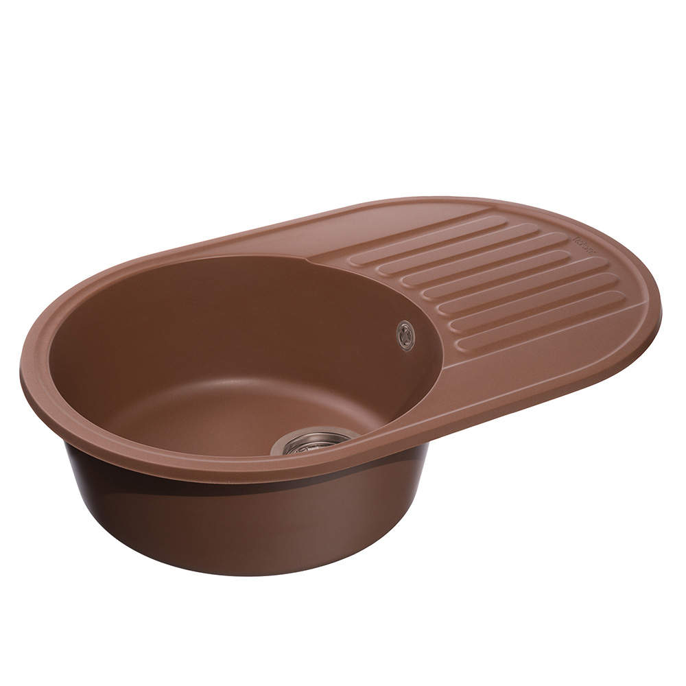 RQ55 шоколад Мойка для кухни RQ55 круглая с крылом, цвет шоколад Raiber  - Вид №3