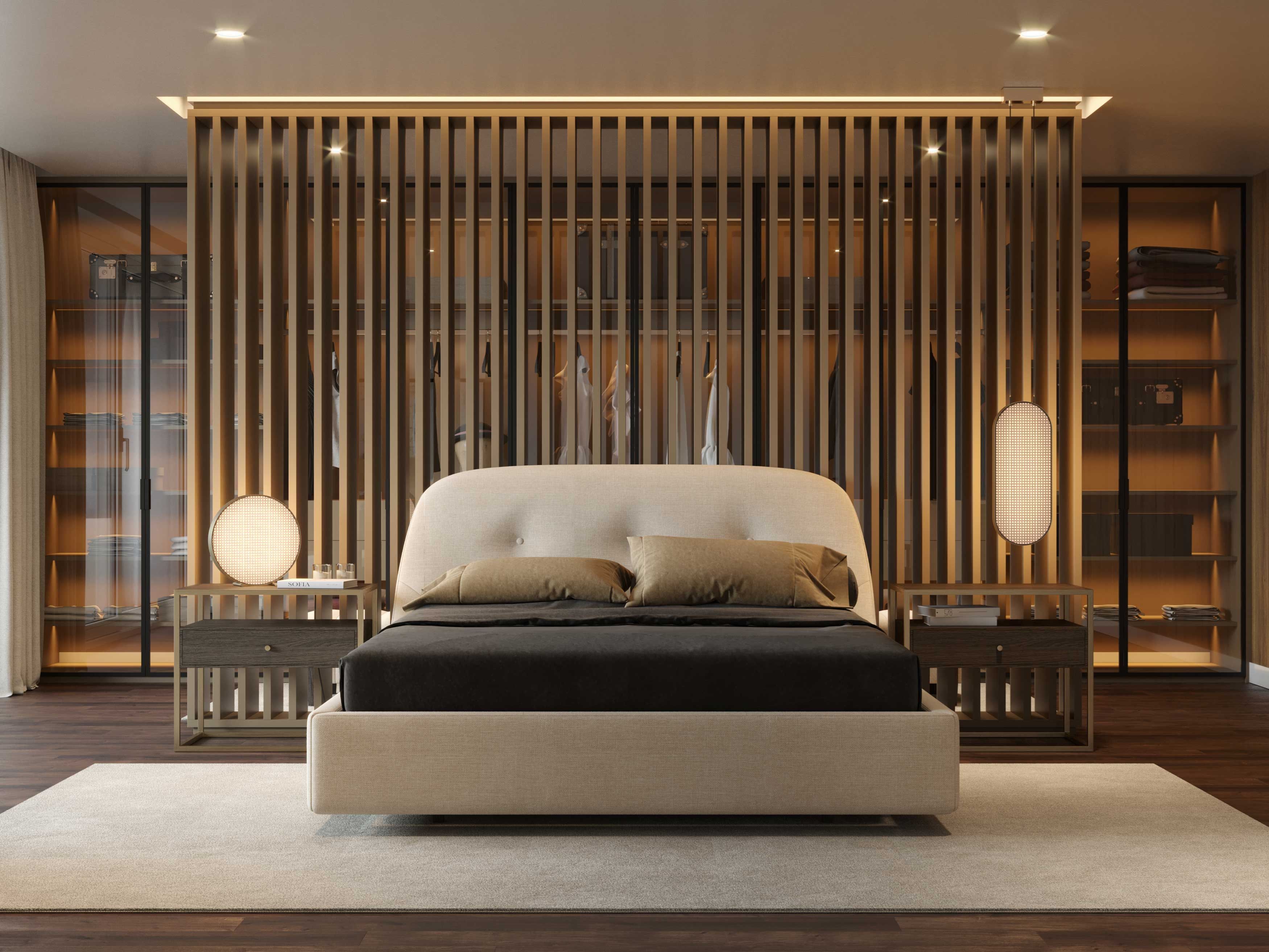 Прямоугольная прикроватная тумбочка из шпона с ящиками Stylish Club мост ARCH-00103665 - Вид №3