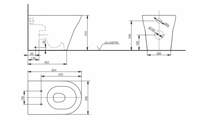 Керамический туалет без пола TOTO MH ARCH-00019718
