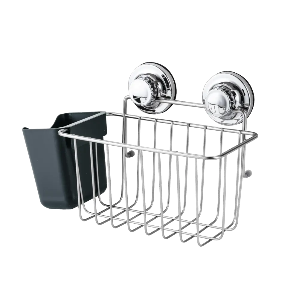 Полка для ванной прямоугольная Sensea Remix на присосках цвет хром STLM-2132166 - Вид №1