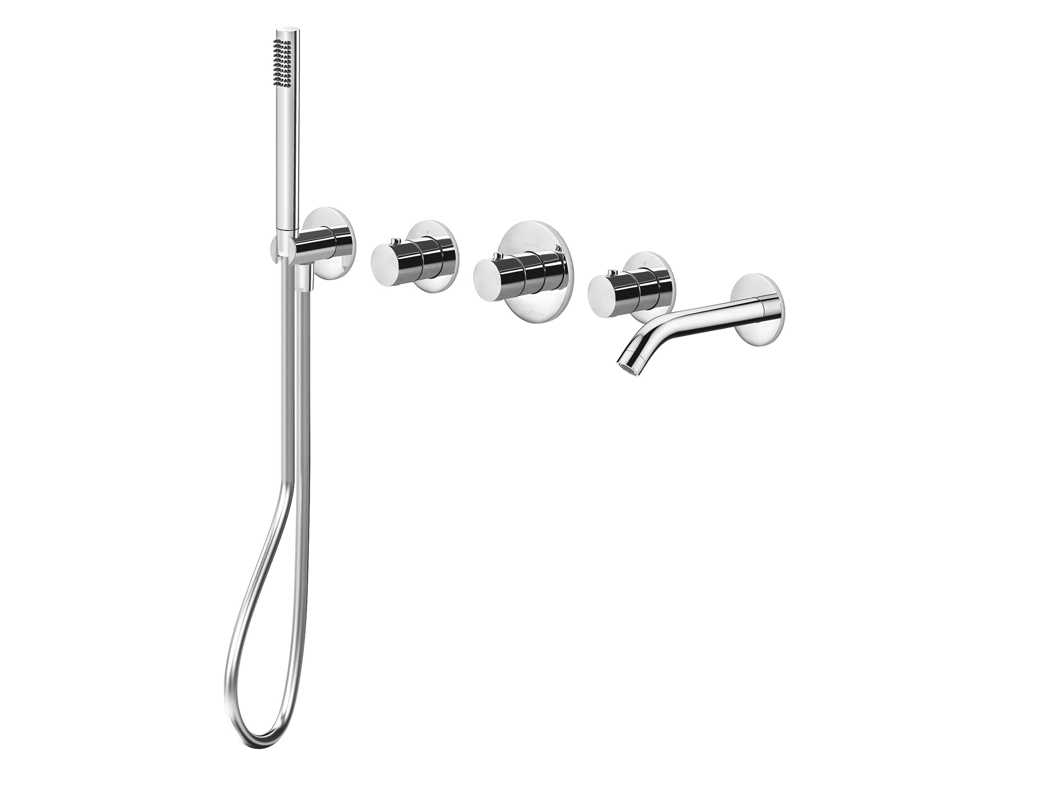 Термостатический настенный смеситель для ванны с ручным душем RUBINETTERIA PAFFONI Modular Box ARCH-00100372