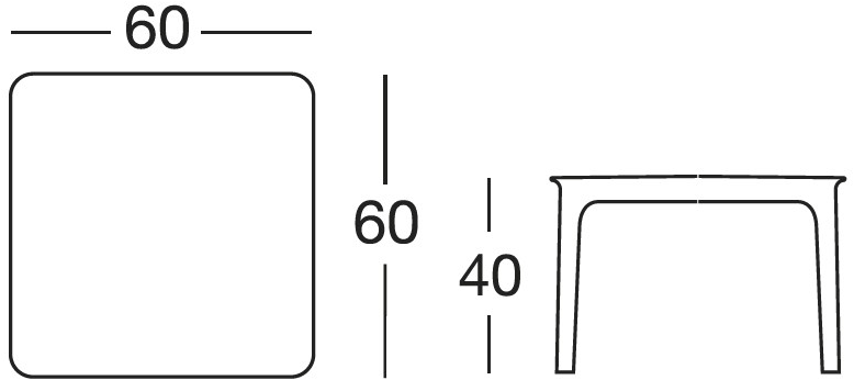 SCAB DESIGN Квадратный журнальный столик из технополимера sun-id-1467705 - Вид №3