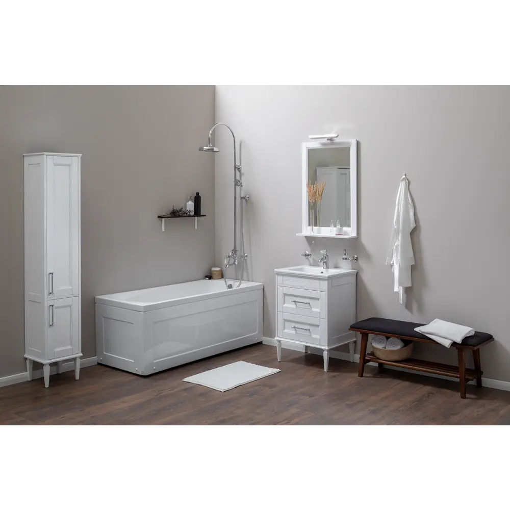 Тумба под раковину напольная «Бостон М» 60 см цвет белый Santreyd STLM-2013889 - Вид №8