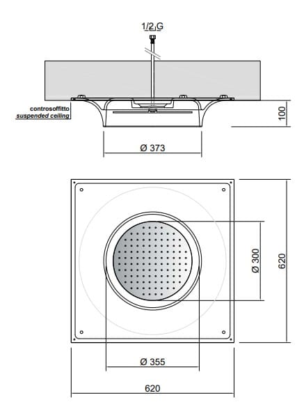 Потолочная Светодиодная насадка для душа Antoniolupi METEO OUT ARCH-00050406 - Вид №4