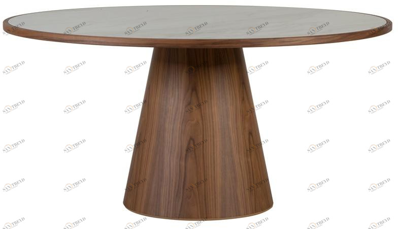 Tonin Casa Круглый стол из ореха и столешница из керамогранита sun-id-1415073