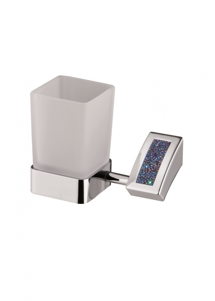 H9300/16BB Sanibano Estrella, настенный стеклянный стакан, цвет хром-кристаллы Swarovski bermudа blue