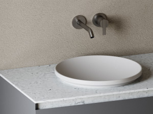 Полукруглый умывальник из твердой поверхности