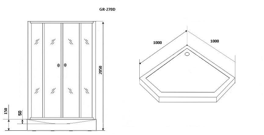 Душевая кабина GROSSMAN GR270D (100*100*205)  - Вид №6