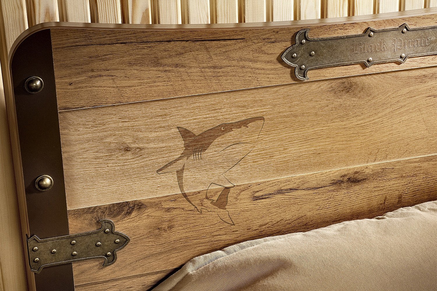 Кровать деревянная односпальная 100х200 см Pirate CILEK PIRATE 00-3832300 Коричневый Santreyd  - Вид №3