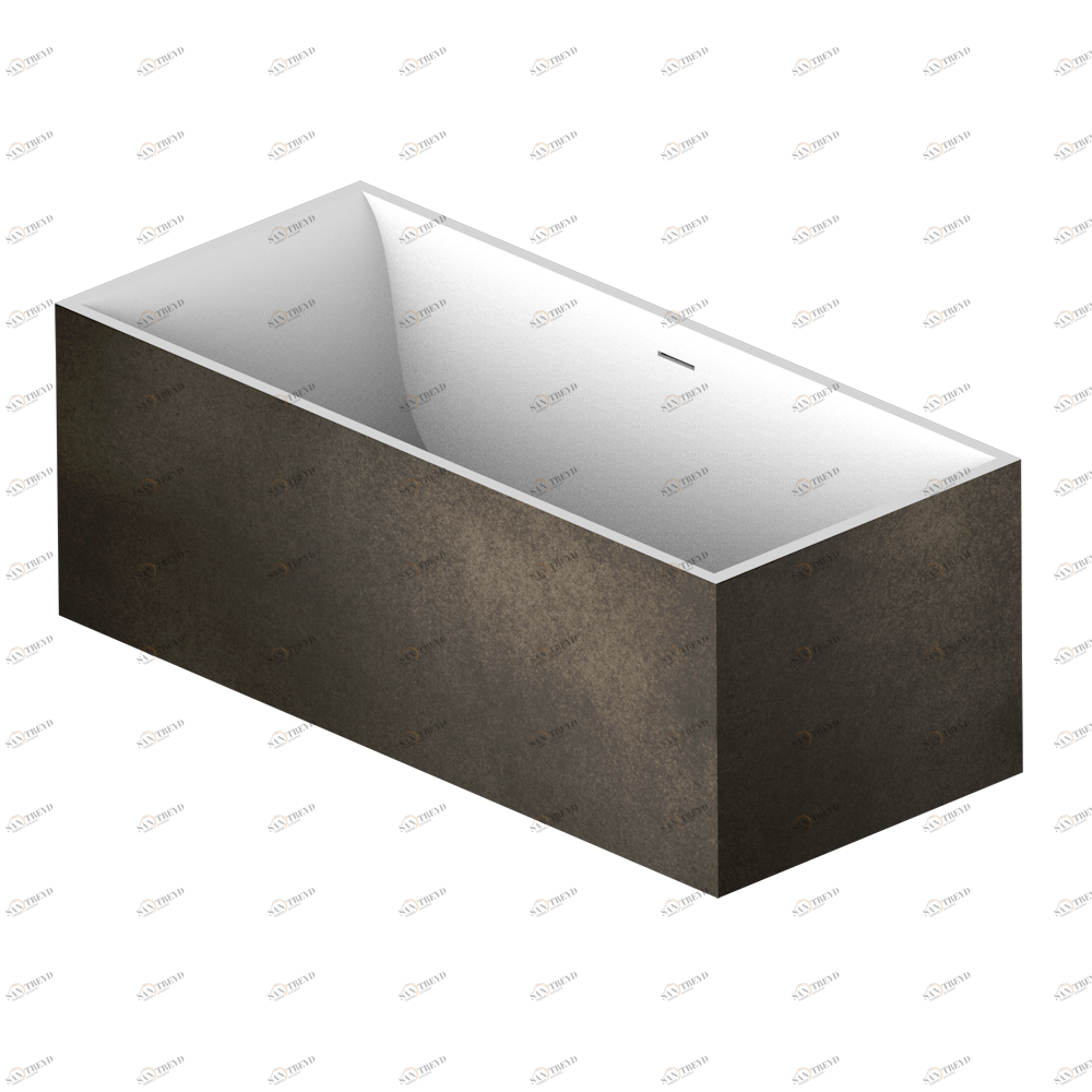 B11-B543 Ванна EGO 180 x 80 x 65 см, без донного клапана Thg-paris Свободностоящие ванны Металлизированное олово, матовый белый внутри 