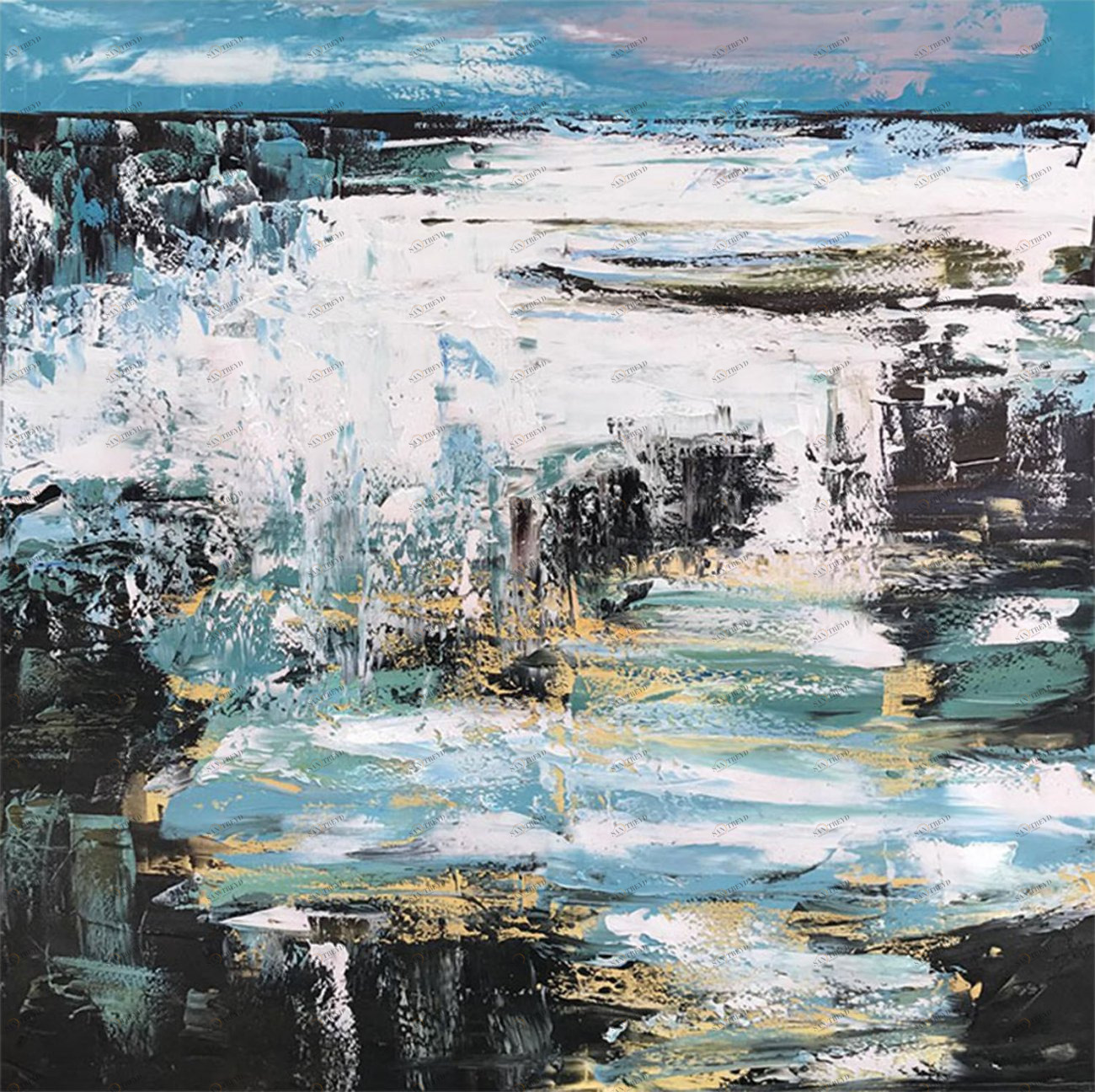 Картина маслом Водопад EVENHOME ВОДОПАДЫ 130093 Разноцветный 