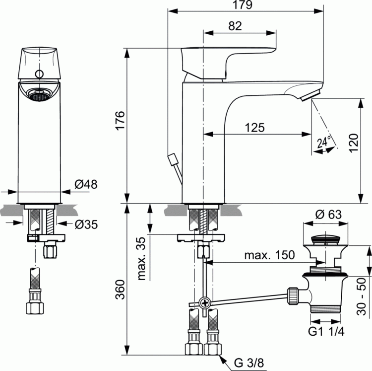 A7053AA Смеситель для раковины Ideal Standard CONNECT AIR - Вид №4