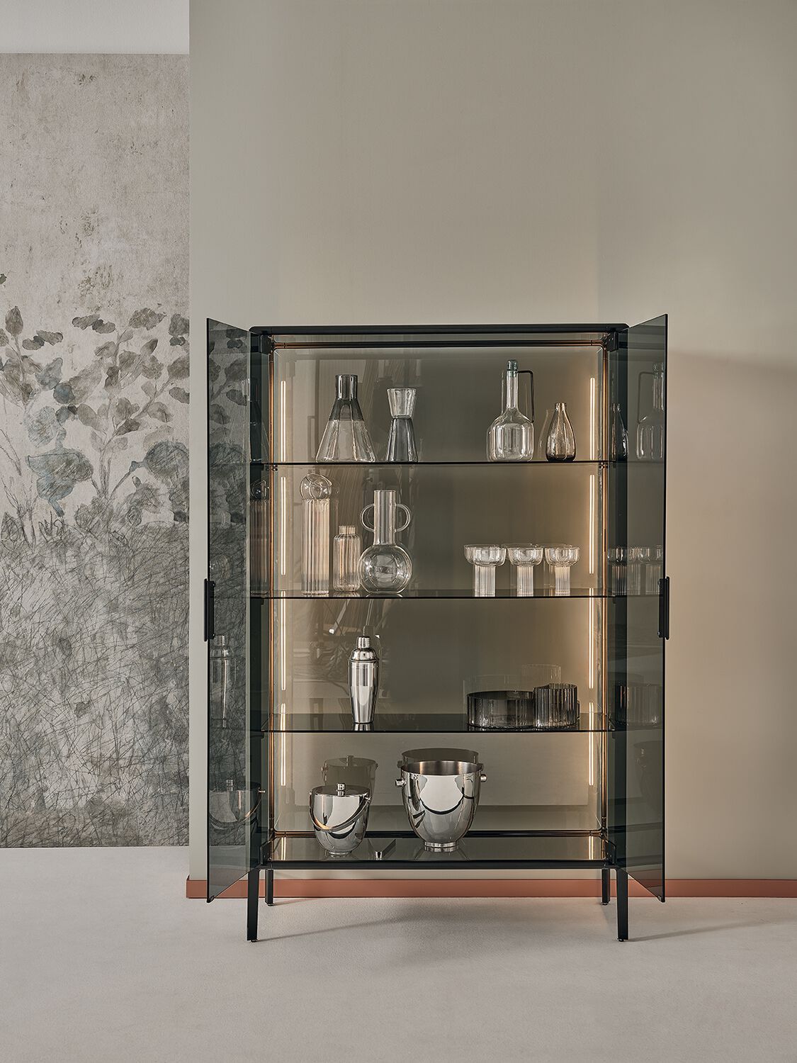 Витрина из алюминия и стекла со встроенным освещением Bontempi Casa AUDREY ARCH-00106780 - Вид №2