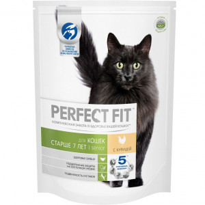 ПР0043786 Корм для кошек старше 7 лет, курица сух. 650г Perfect Fit