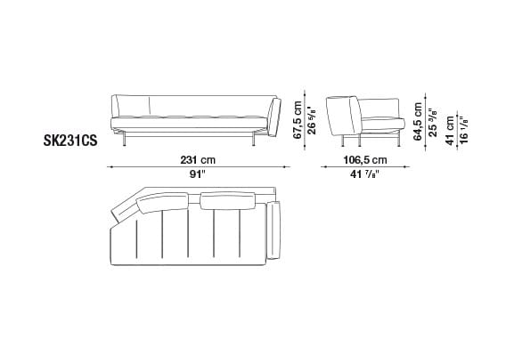 Секционный диван из ткани B&B Italia SAKé ARCH-00142615 - Вид №21