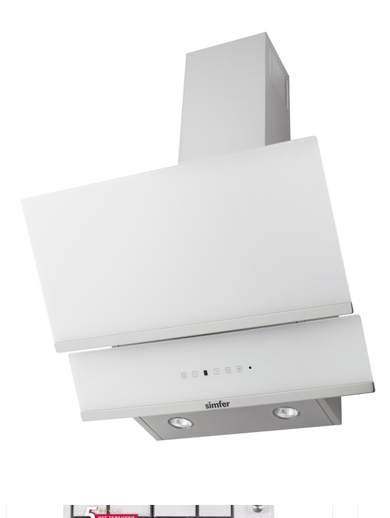 9211412 Вытяжка наклонная Simfer SM63W1 белый/белый, серебристый STDN-0010869 - Вид №1