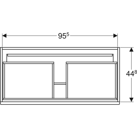 869562000 Шкафчик для встраиваемой раковины Geberit Renova Plan, с одним выдвижным и одним внутренним выдвижным ящиком Geberit  - Вид №24
