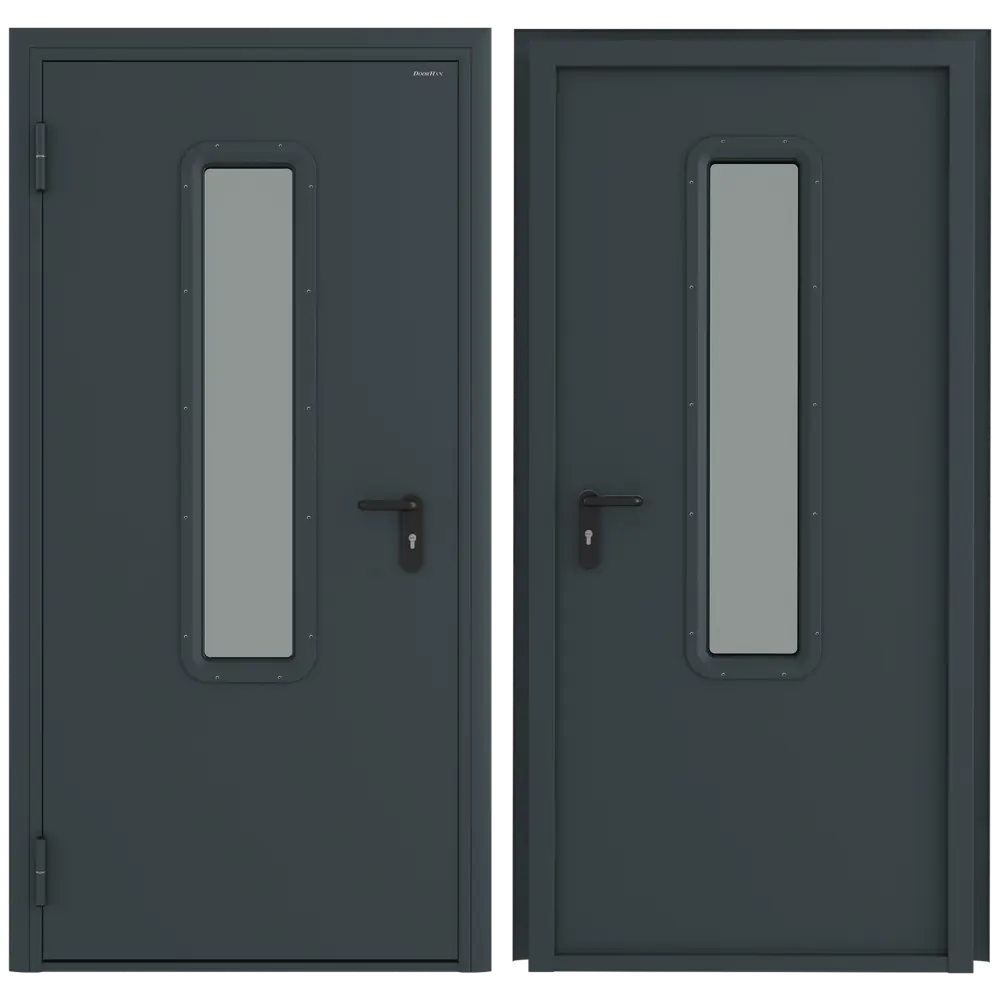 Дверь техническая остекленная 108x205 см левая цвет RAL7016 DOORHAN STLM-2141066