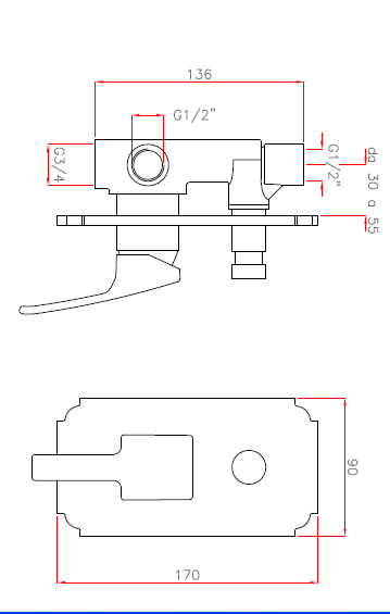 Встраиваемый однорычажный смеситель для душа с переключателем Cezares LEGEND-VDIM-01 - Вид №1