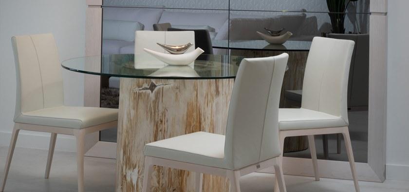 MORADA Круглый обеденный стол из дерева и стекла Petra sun-id-1500077 - Вид №1