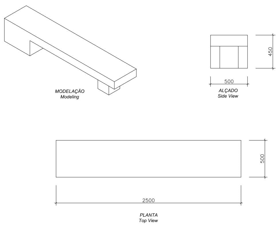 Бетонная скамья без спинки amop Águeda ARCH-00128921 - Вид №2