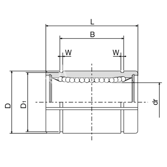 IS592 Линейный подшипник LME40-UU-AJ ISKRA  - Вид №1