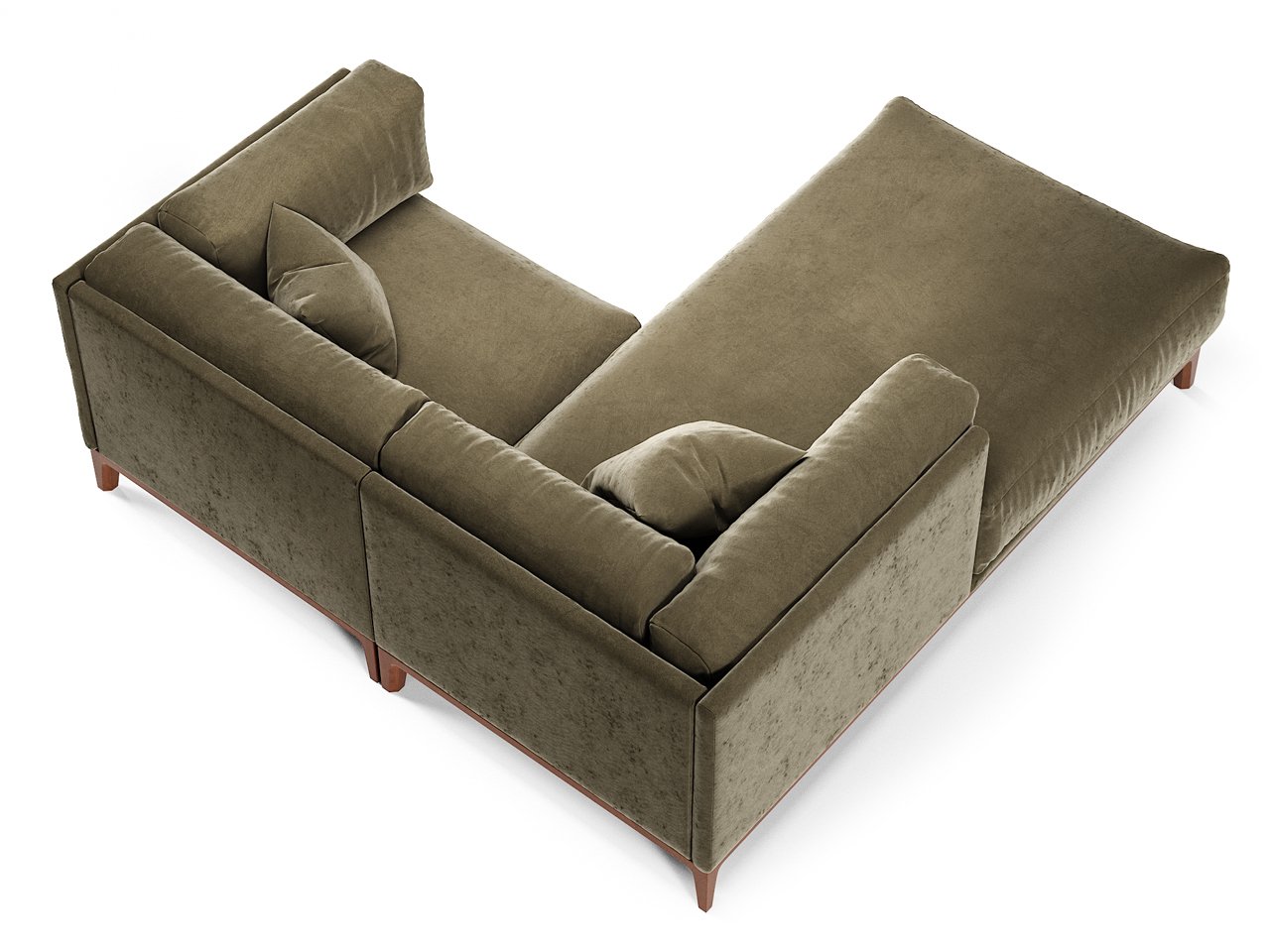 Диван Case угловой темно-коричневый с правой оттоманкой THE IDEA ДИЗАЙНЕРСКИЕ 210528 Коричневый  - Вид №3