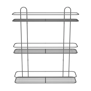 Полка для ванной Lemer Rhine трехъярусная 10x40 см металл цвет графит