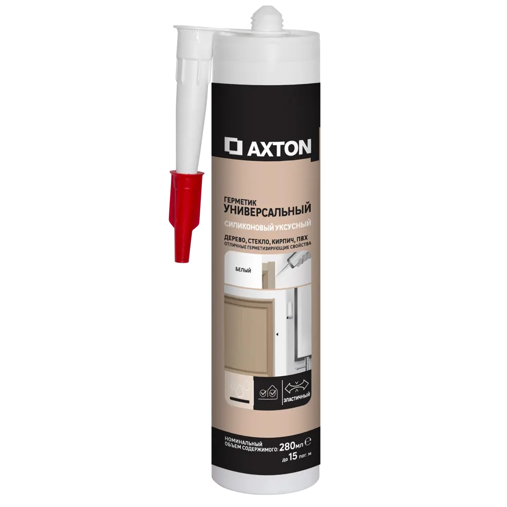 Герметик силиконовый Axton универсальный уксусный белый 280 мл STLM-2168504