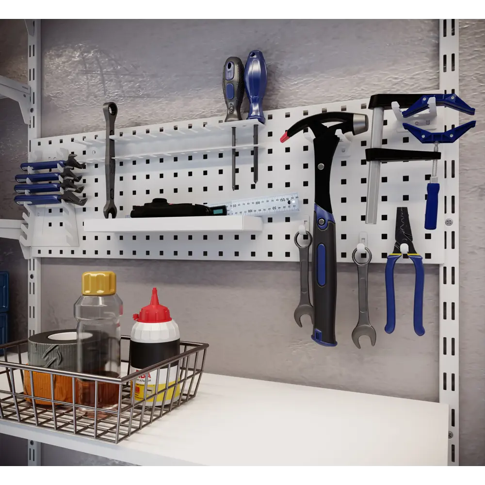 SPACEO Держатель для гаечных ключей на перфопанель - стальной органайзер для мастерской 89352329 STLM-1478560 - Вид №4