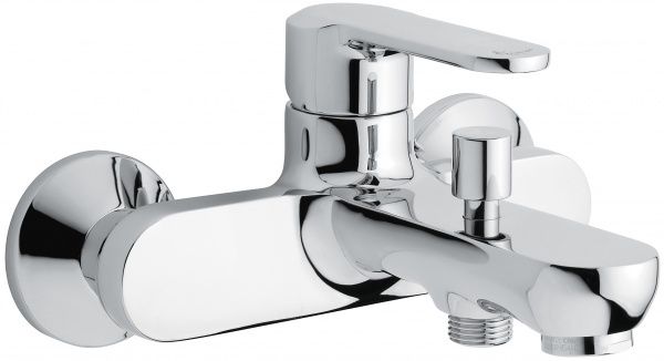77001CR/B Emmevi Nefer, однорычажный смеситель для ванны без ручного душа, цвет хром/белый