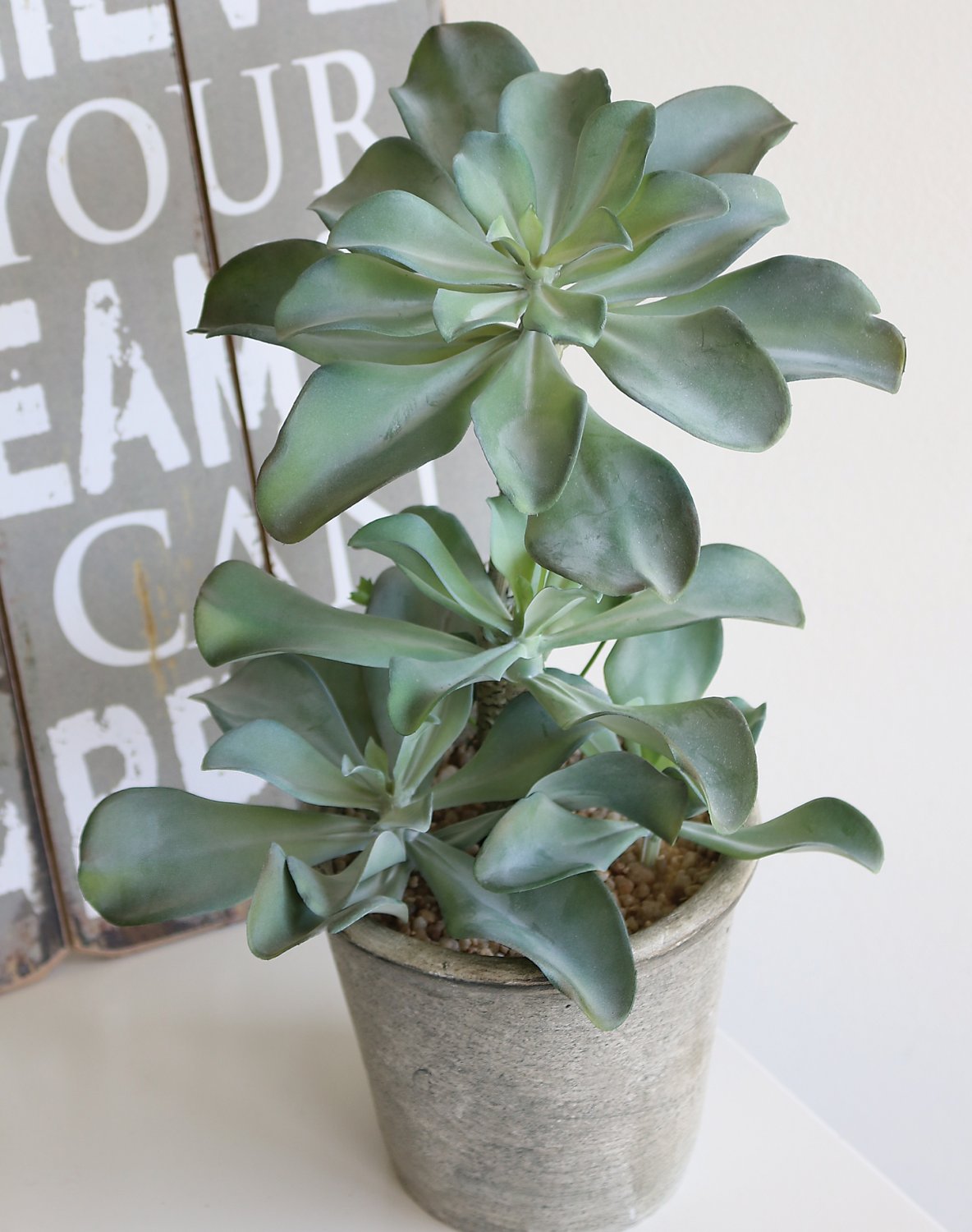 6047 883 a3 Искусственный суккулент, горшок, 38 см, зеленый H-andreas  - Вид №1