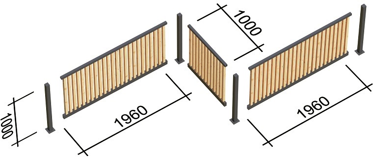 91103868 Забор RackS 11001 h 100 см толщина 2 мм STLM-0485779 LASPERGOLAS