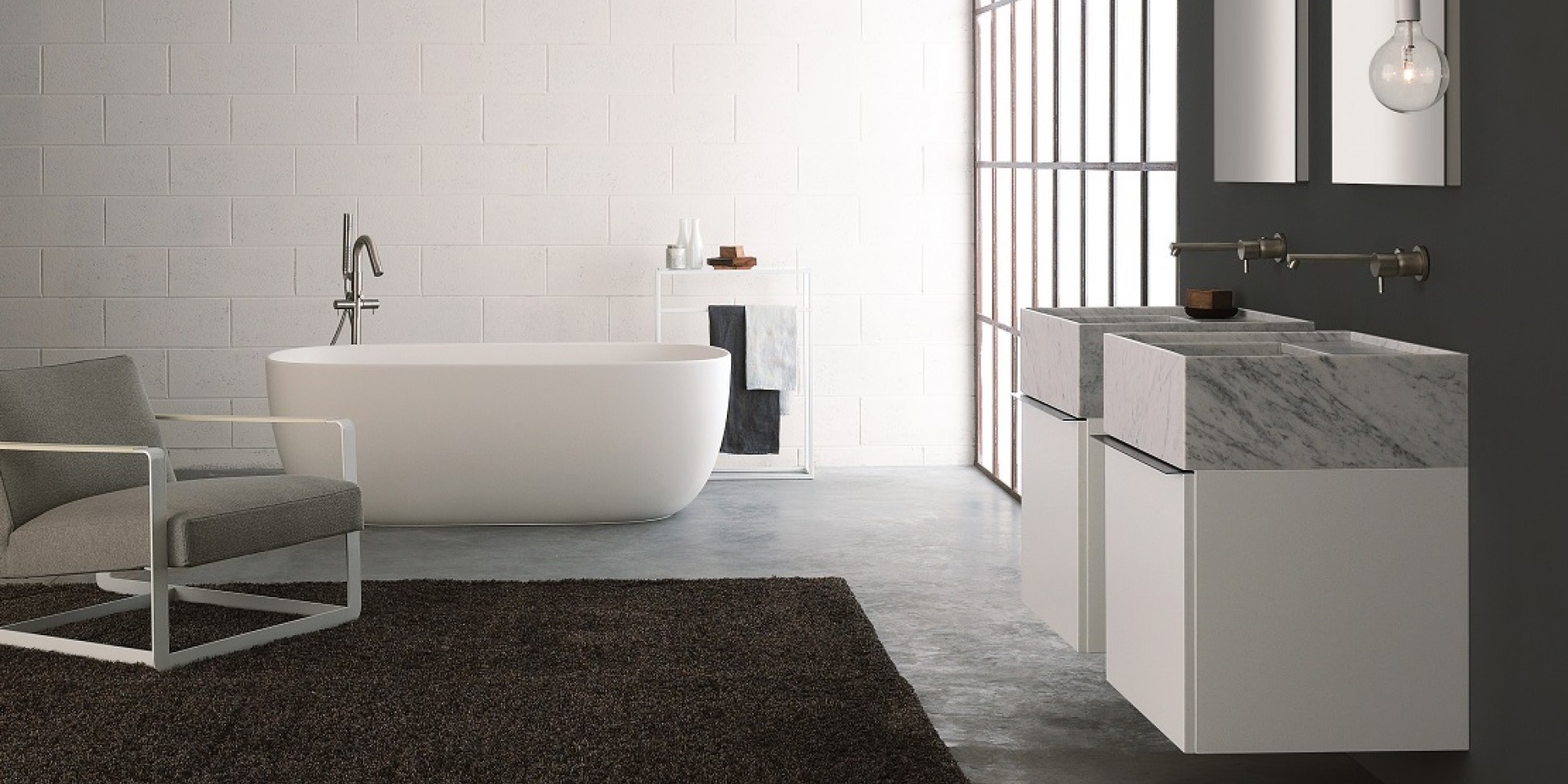 Toscoquattro Комплект мебели для ванной 01 PIANO белый матов 24A31LO09PN1 - Вид №1