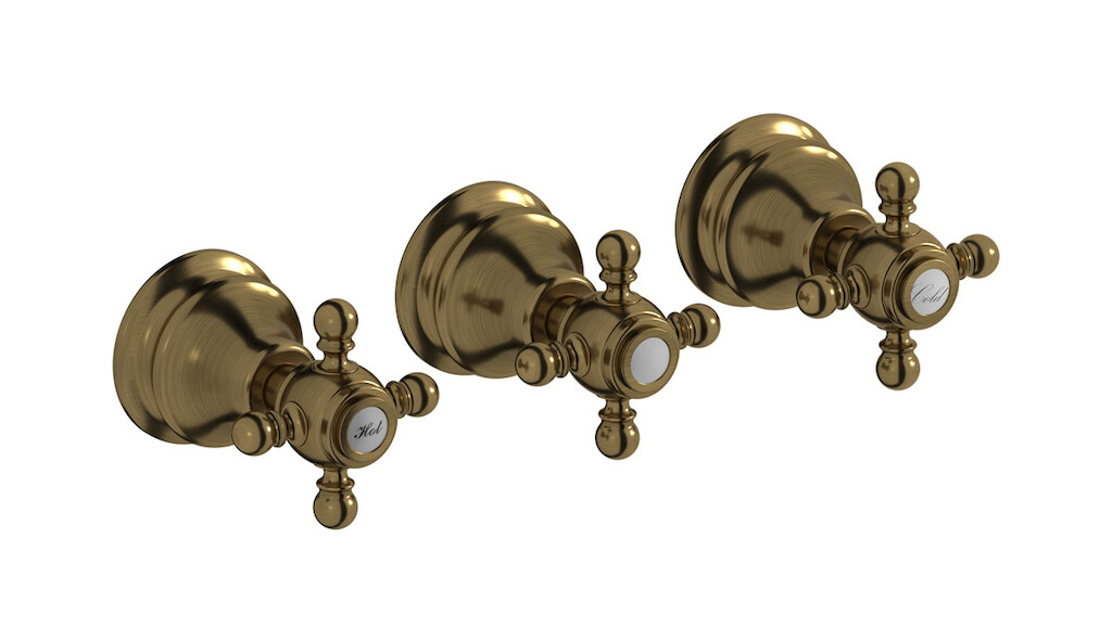 Встроенный смеситель для душа на 3 отверстия с двухходовым дивертером WE ARE IB hr410bb Antique Bronze Hermes