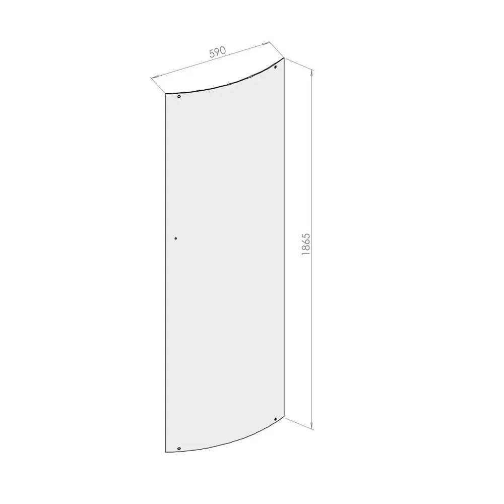 Стекло для распашной душевой двери Domani-Spa Simple 1/4 круга низкий поддон прозрачное 90x90 см 87210102 STLM-2176078