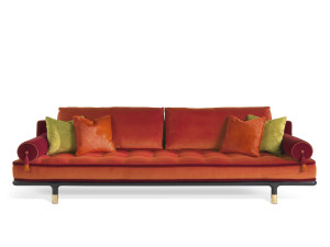 4-местный бархатный диван capitonné