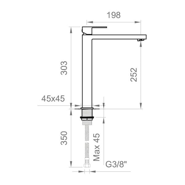Смеситель для раковины с высоким верхом Ercos Италия R ARCH-00018656 - Вид №1