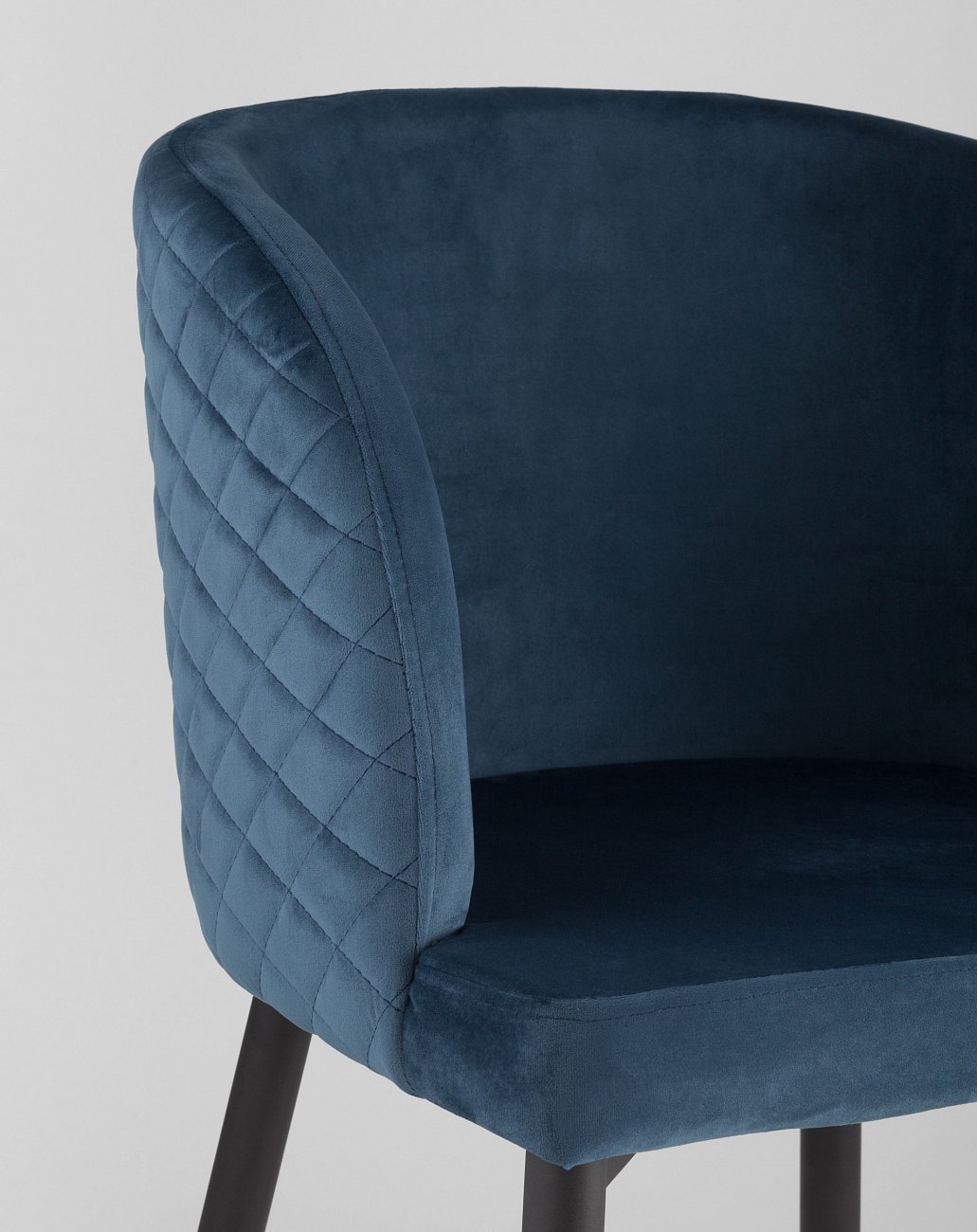 Стул с подлокотниками мягкий сине-зеленый с черными металлическими ножками "Молли" STOOL GROUP ДИЗАЙНЕРСКИЕ 00-3881928 Зеленый  - Вид №5