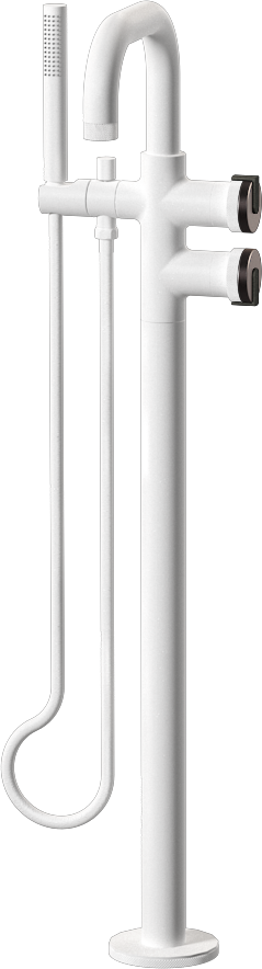 E-11557-R1GM-L1BOX-WT Смеситель напольный отдельностоящий (внешняя часть) GRAFF MOD+