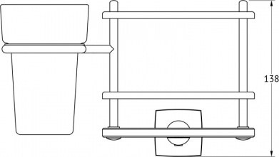 Esp 061 Держатель з/щеток и пасты со стаканом (стекло) FBS Esperado - Вид №1