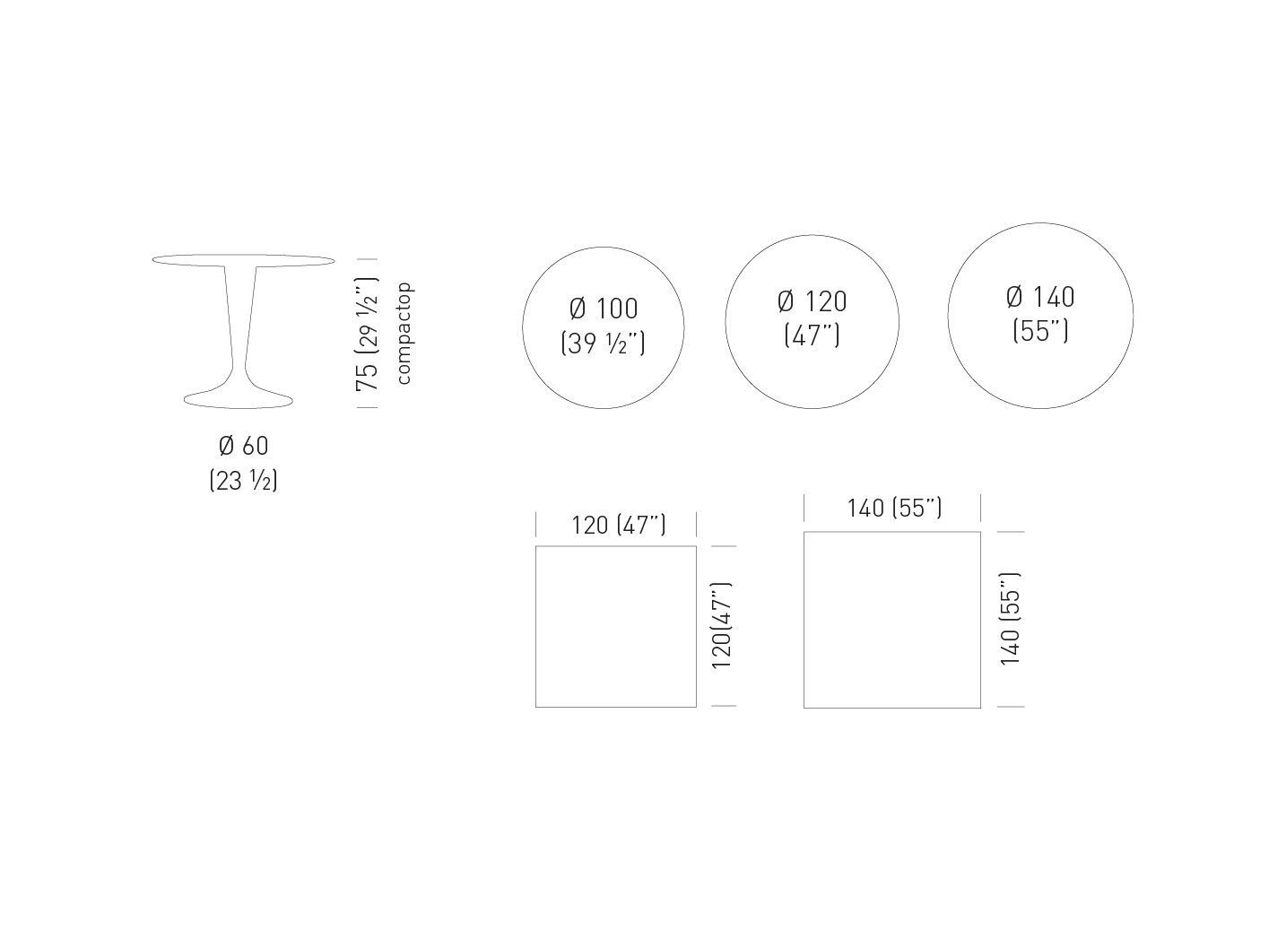 Стол с центральным основанием и столешницей из керамогранита GABER GLEN ARCH-00103996 - Вид №4