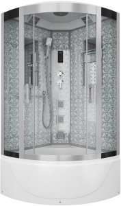 Душевая кабина NG-7790W (900x900х2150) высокий поддон стенки БЕЛЫЕ