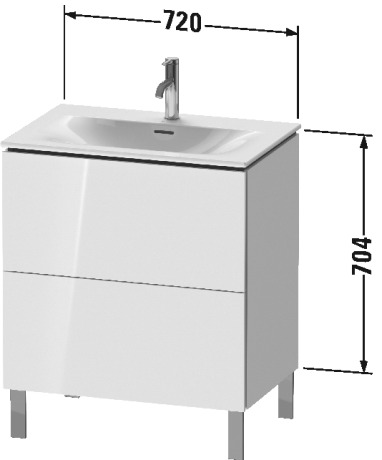 LC659609191 Тумбочка напольная L-Cube #LC6596 720 x 481 мм Серо-коричневый декор Duravit - Вид №1